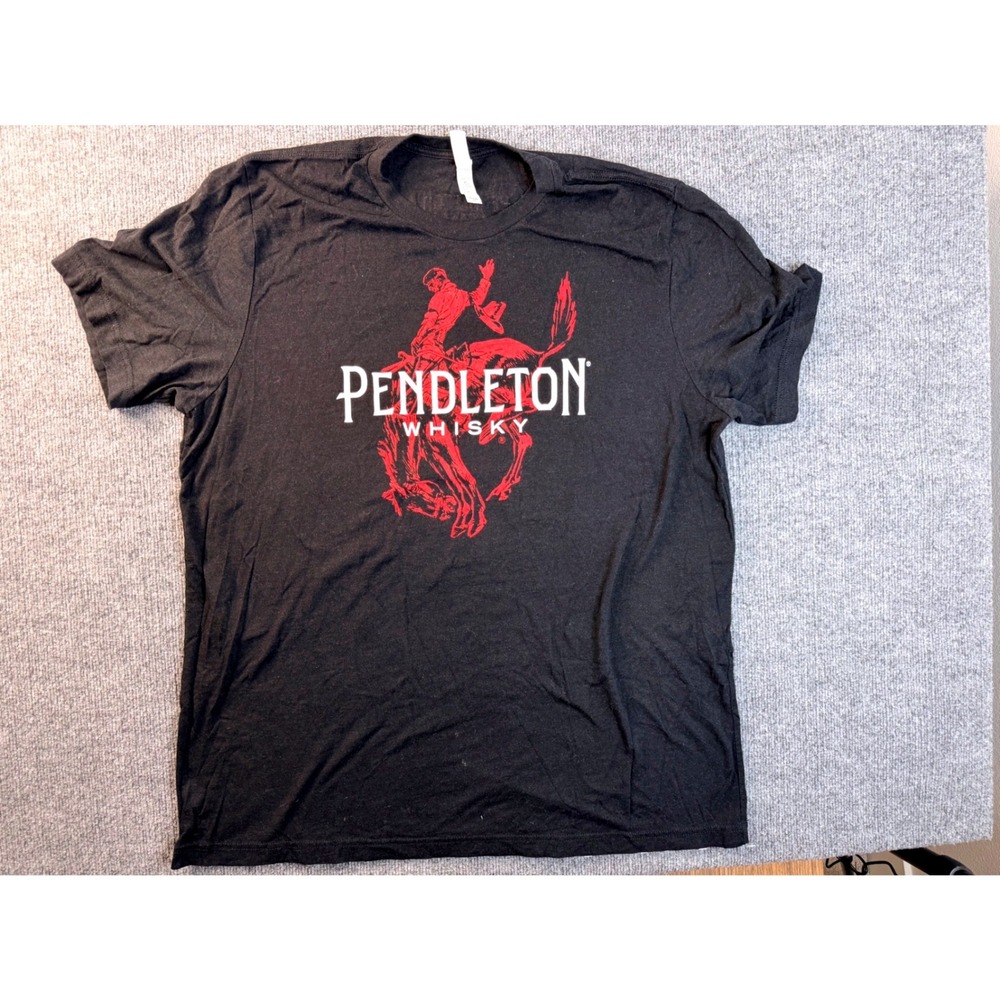 Pendleton Whisky Graphic Tee Mens 2XL Black Short Sleeve Cotton Blend T-Shirt